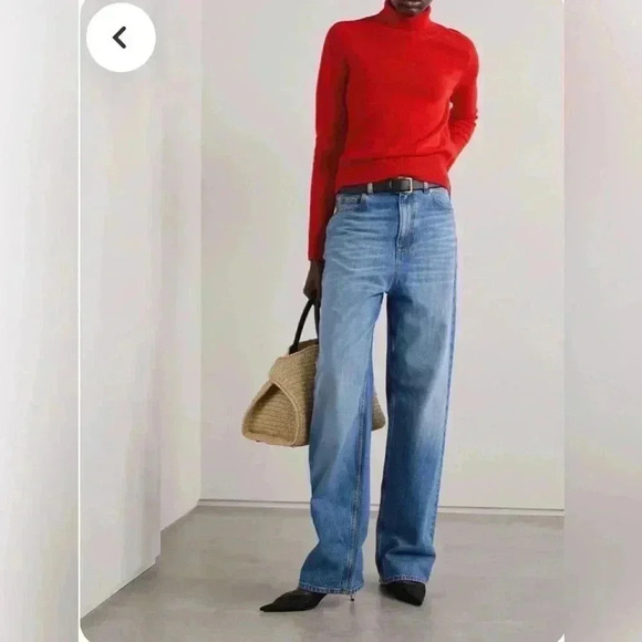 90s Liz Sport Cotton Red Turtleneck  Academia old money classic bright preppy M - Picture 9 of 11